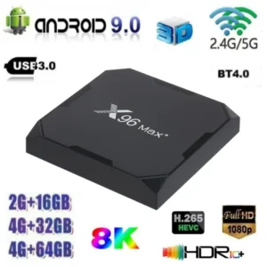 ТВ-приставка X96 max plus Amlogic S905X3 8k 100m или 1000m lan android 9,0 2,4G или 5,0G WIIF BT4 pk mecool km2 plus x96q hk1 Box